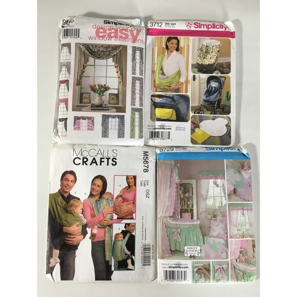 Sewing Patterns Mixed 4 Lot Home Decor Curtains New Baby Accessories Uncut A20 - Picture 6 of 7